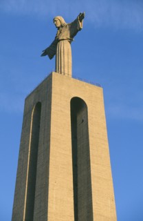 PORTUGAL, Lisboa, Lisbon, Towering monument of Christo Rei which stands overlooking the Tagus River