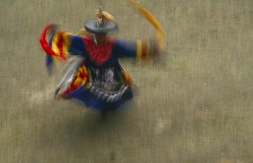 BHUTAN, Tsechu, Dancer at the Heyphu festival