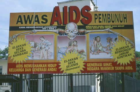 MALAYSIA, Sabah, Kota Kinabalu, Aids awareness poster
