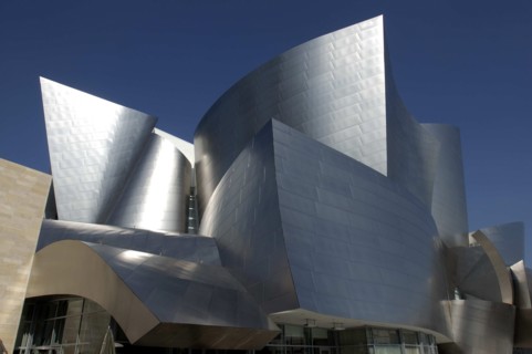 USA, California, Los Angeles, The Walt Disney Concert Hall modern silver exterior designed by Frank