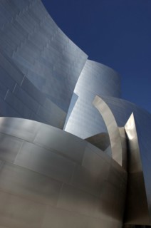 USA, California, Los Angeles, The Walt Disney Concert Hall modern silver exterior designed by Frank