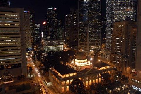 HONG KONG, General, Cityscape illuminated at night