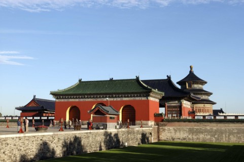 CHINA, Beijing, Tiantan Park, aka The Temple of Heaven. View of the Hall of Prayer for Good