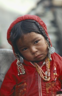 AFGHANISTAN, Tribal People, Portrait of Kirghiz child.
