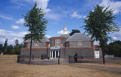 ENGLAND, London, Kensington Gardens.  The Serpentine Gallery exterior with visitors standing beside