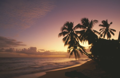 WEST INDIES, Barbados, Christ Church, Sunset at Worthing beach