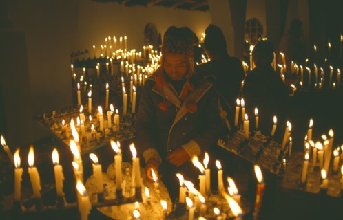 PERU, Cusco, Vilcanota Mountains, Ice Festival of Qoyllur Riti.  Pre Columbian in origin but of