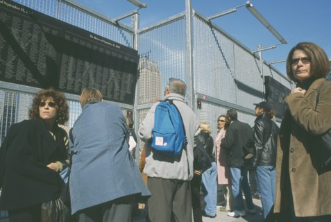 USA, New York, Manhattan, "World Trade Center, crowds at Ground Zero"