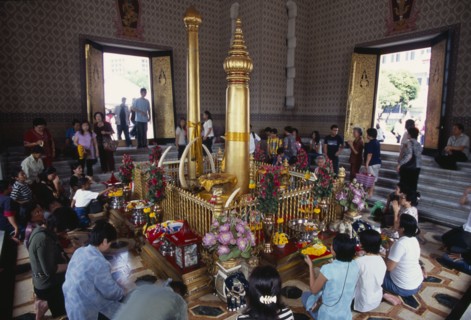 THAILAND, South, Bangkok, Wat Meuang the City pillar the most important animist shrine in Bangkok