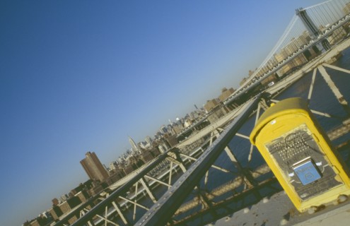USA, New York, Manhattan, Manhattan and the Empire State building viewed from the walkway on the