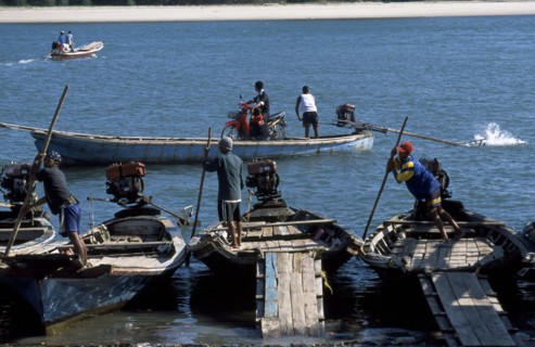 THAILAND, Krabi, Koh Lanta Yai, Passenger and motorbike ferries from Koh Lanta Noi at Sala Dan