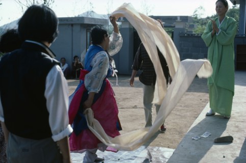 SOUTH KOREA, Religion, Shamanism, Female mudang whose role is to act as an intermediary between the