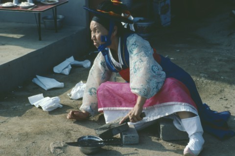 SOUTH KOREA, General, Shamanism.  Female mudang whose role is to act as an intermediary between the