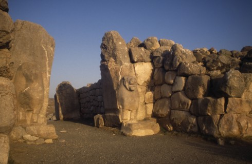 TURKEY, Central Anatolia, Corum, Hattusas.  Ancient site of Hittite capital.  Lion Gate. Unesco
