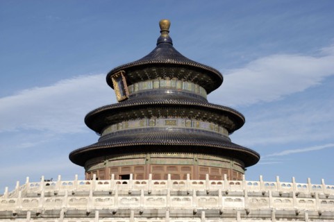 CHINA, Beijing, Tiantan Park, aka The Temple of Heaven. View of the Hall of Prayer for Good
