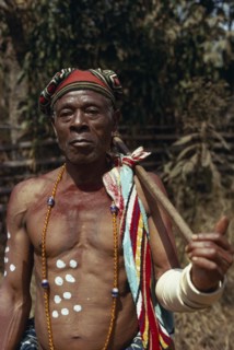 CAMEROON, People, Portrait of Bamileke witch doctor.