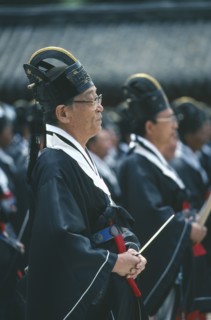 SOUTH KOREA, Seoul, Men attending Confucian rites.