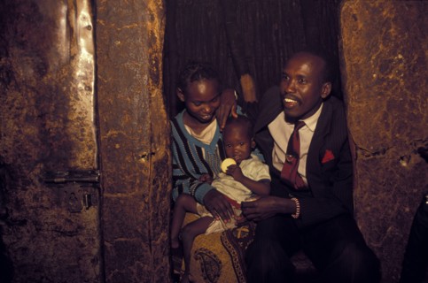 KENYA, Kajiado, Moses Mpoke is a Maasai man who works in Nairobi during the week returning to his