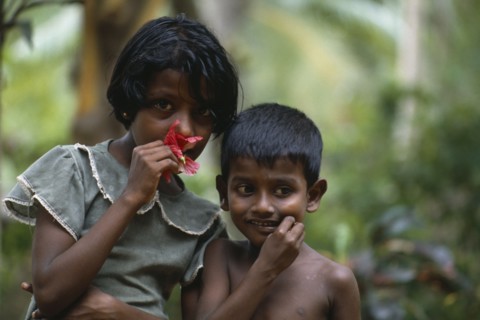 SRI LANKA, South, Children, Portrait of two children.