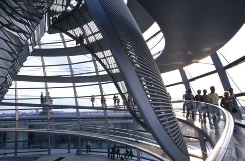 GERMANY, Berlin, Interior detail of the Reichstag dome