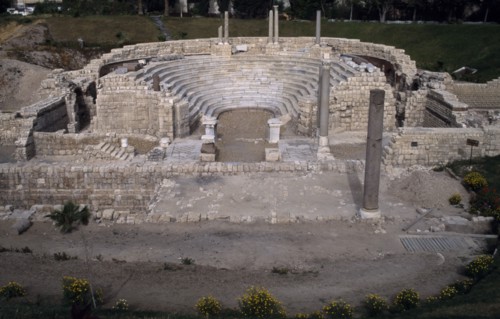 EGYPT, Nile Delta, Alexandria, Kom al Dikka.  Semi circular Roman amphitheatre dating from the