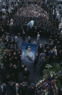 EGYPT, Cairo, Crowds attending funeral of singer Umm Khaltoum