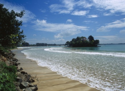 SRI LANKA, Taprobane Island, Also called Yakinige Duwa or Count de Maunys Island.  Shoreline and