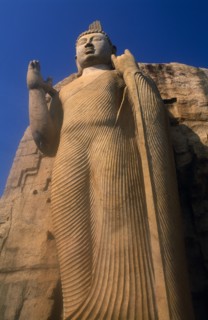 SRI LANKA, Aukana, Twelve metre high standing Buddha believed to have been sculpted during the
