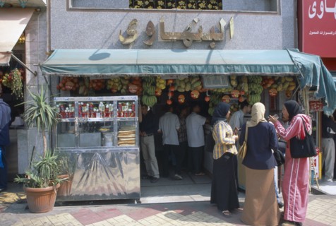 EGYPT, Cairo , Customers at juice bar.