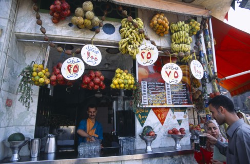 EGYPT, Cairo , Customers at juice bar.