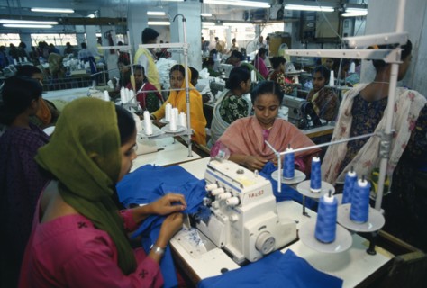BANGLADESH, Dhaka, Female employees working in garment factory.