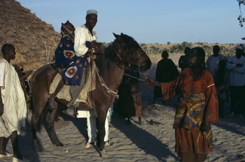CHAD, Wedding, Arranged marriage mock abduction with fourteen year old bride taken away on