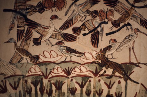 EGYPT, Nile Valley, Thebes, Valley of the Nobles.  Tomb of Nakht the scribe and astronomer of