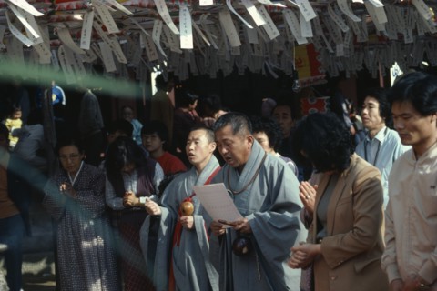 SOUTH KOREA, Religion, Buddhist, Korean Buddhist monk leads prayers during May celebrations of