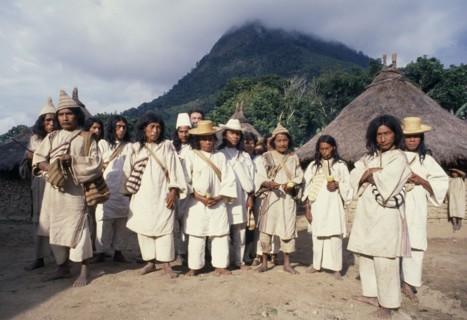 COLOMBIA, People, Kogi, Group of Kogi Mamas or Holy Men signatories