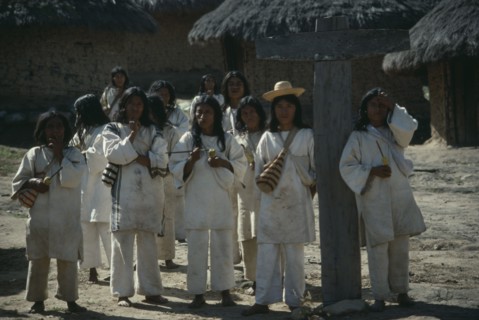COLOMBIA, People, Kogi, Group of Kogi people in San Francisco