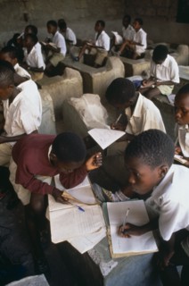 TANZANIA, Education, Schoolchildren in classroom.