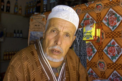 MOROCCO, Marrakech, Portrait of a local man in a shop