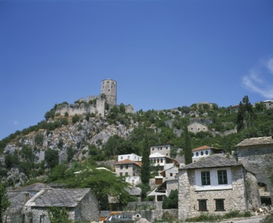 BOSNIA, Village, Fortified hill town