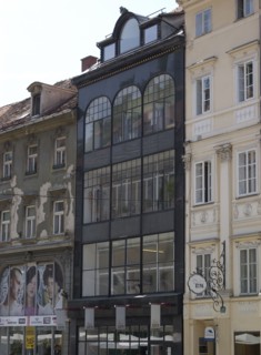 SLOVENIA, Ljubljana, Art Nouveau facade of Trubarjev Antikvariat bookshop