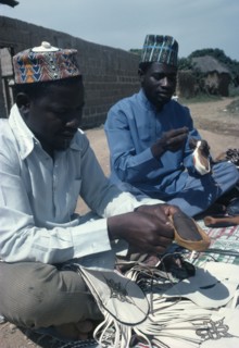 NIGERIA, Jos, Leather workers