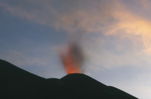 GUATEMALA, Volcan Pacaya, "Volcano erupting at night, highly active, south of Guatemala."