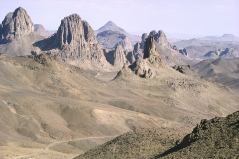 ALGERIA, Tassili Plateau, Landscape with rock formations