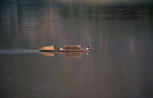 LAOS, Luang Prabang, Mekong River, Boat on the Mekong River