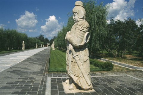CHINA, Beijing Division, Ming Tombs, Statue on the Spirit Way leading to the tombs.