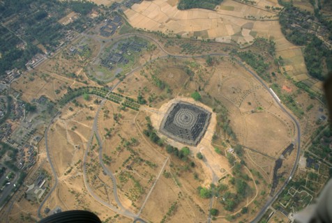 INDONESIA, Java, Borobadur aerial view
