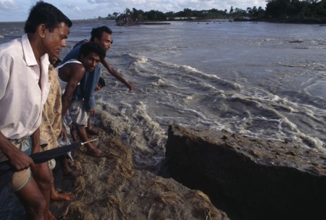 BANGLADESH, Bhola, Coastal embankment erosion