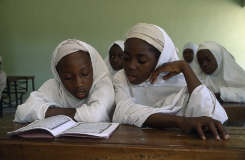 NIGERIA, Kano, Muslim girls in a primary school