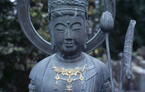 JAPAN, Honshu, Tono, Joken Ji Temple statue