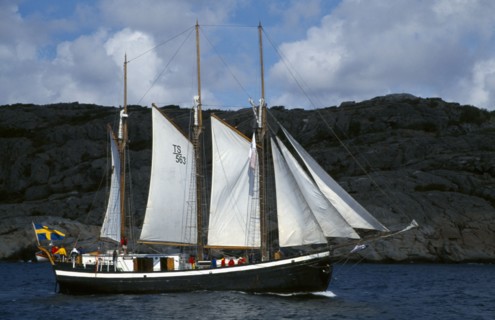 SWEDEN, Transport, Ship, Baltic trading vessel off the West Coast of Sweden.